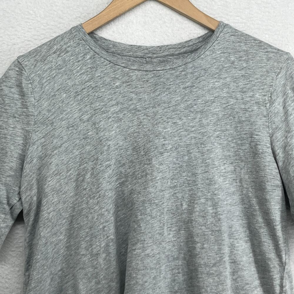 EILEEN FISHER Top S Slub Organic Cotton Jersey Crewneck Short Sleeve Gray - Picture 3 of 9